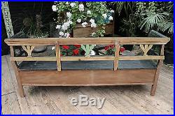 Fab! Large Old Antique Pine/ Black Painted Storage Box Bench/settle-we Deliver