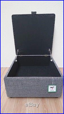 Fabric Footstool with storage pouffe, toy box, XLarge, Large, Medium, Small