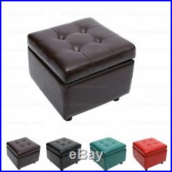 Faux Leather Large Storage Cube Foot Stool Footstool Pouffe Ottoman Toy Box Seat