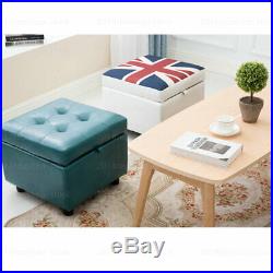 Faux Leather Large Storage Cube Foot Stool Footstool Pouffe Ottoman Toy Box Seat
