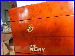 Faux birds eye maple large jewelry box, chest withlots of storage
