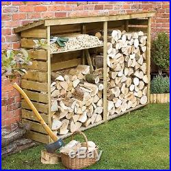 Firewood Storage Shed Garden Log Large Store Wooden Outdoor Box Heavy Duty Shelf