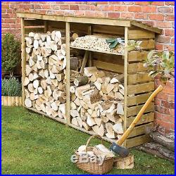 Firewood Storage Shed Garden Log Large Store Wooden Outdoor Box Heavy Duty Shelf