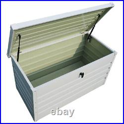 Fully Metal Steel Outdoor Storage Box Garden Patio Chest Container Tool with Key