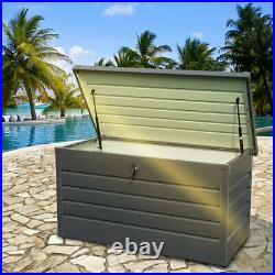 Galvanised Steel Garden Storage Waterproof Chest Utility Cushion Box Shed Tools