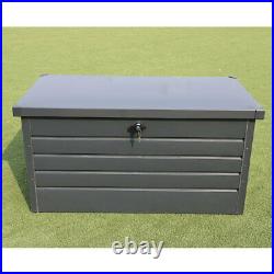 Galvanised Steel Garden Storage Waterproof Chest Utility Cushion Box Shed Tools
