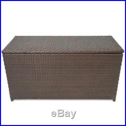 Garden Cushion Storage Box Rattan Trunk Solid Large Ottoman Bistro Patio Bed End