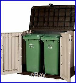 Garden Patio Outdoor Large Wheelie Bins Plastic Storage Box Container Shed Unit