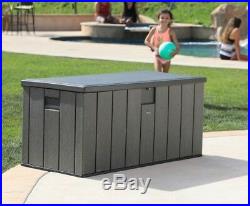Garden Plastic Storage Box Container Tools Patio Cushion Store Heavy Duty Chest
