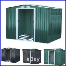 Garden Sheds Storage Large Metal Roof Building Tool Box Containers 6x8ft, 10x8ft
