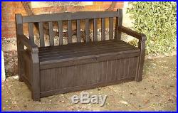 Garden Storage Bench Seat Large Outdoor Plastic Chest Patio Deck Waterproof Box
