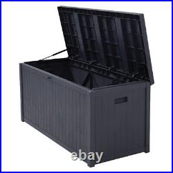 Garden Storage Box 290L 430L Large Outdoor Chest Waterproof Utility Boxes Black