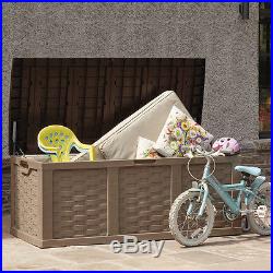 Garden Storage Box 634L XX Large Outdoor Patio Plastic Utility Sit on Lid Chest
