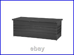 Garden Storage Box Dark Grey Steel Lockable Lid 600L Cebrosa