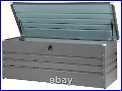 Garden Storage Box Grey Steel Lockable Lid 600L Cebrosa