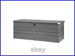 Garden Storage Box Grey Steel Lockable Lid 600L Cebrosa