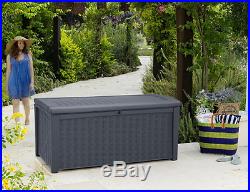 Garden Storage Box Large Deck Bench Utility Cushion Patio Chest Waterproof 400L