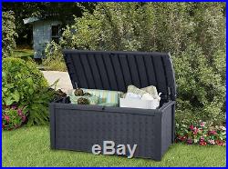 Garden Storage Box Large Deck Bench Utility Cushion Patio Chest Waterproof 400L