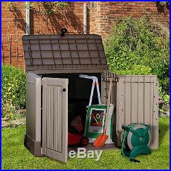 Garden Storage Box Outdoor Patio Utility Shed Plastic Tools Container Chest Unit