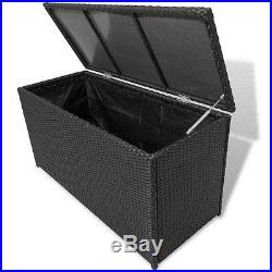 Garden Storage Box Outdoor Rattan Chest Waterproof Large Black Patio Trunk