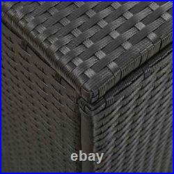 Garden Storage Box Poly Rattan Deck Chest Brown/Black/Grey