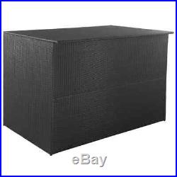 Garden Storage Box Poly Rattan Large Outdoor Cushion Tool Waterproof Chest Shed
