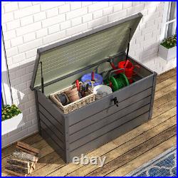 Garden Storage Box with Lid Waterproof 200L/350L/600L Lockable Patio Deck Boxes