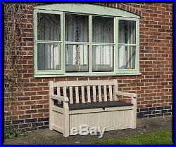 Garden Storage Plastic Bench Outdoor Patio Furniture Box Balcony Store 265L