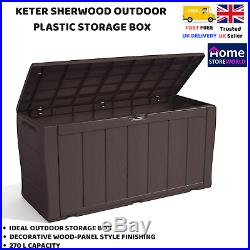 Garden Storage Shed Container Outdoor Outside Box Plastic Panelled Wood Effect