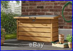 Garden Wooden Storage Box Outdoor Solid Wood Container Shed Patio Chest Lid Deck