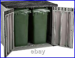 Gardens Storage Shed Bin Box Extra Large Container Bikes Lawn Mower Anthracite