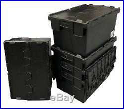 George UTZ Black 56 Litre Plastic Storage Boxes Containers Crates Totes + Lids