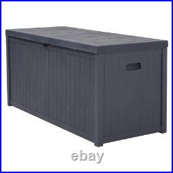 Grey Large 430L Storage Box Plastic Garden Cushion Box Utility Chest Box Cabinet