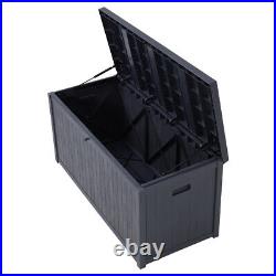 Grey Large 430L Storage Box Plastic Garden Cushion Box Utility Chest Box Cabinet