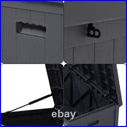 Grey Large 430L Storage Box Plastic Garden Cushion Box Utility Chest Box Cabinet