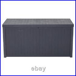 Grey Large 430L Storage Box Plastic Garden Cushion Box Utility Chest Box Cabinet