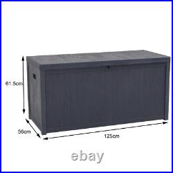 Grey Large 430L Storage Box Plastic Garden Cushion Box Utility Chest Box Cabinet