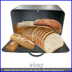Grey Modern Bread Bin Kitchen Loaf Storage Box Large