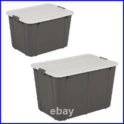 Grey Organic Home Office Stackable Reinforced Storage Containers With Lids