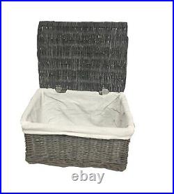 Grey Wicker Or Tapered Baby Nursery Storage Basket Chest Trunk Toy Blanket Box