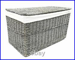 Grey Wicker Or Tapered Baby Nursery Storage Basket Chest Trunk Toy Blanket Box