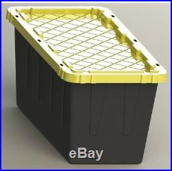 HDX 55 Gal (5 Pack) Large Storage Bin Tote Durable Plastic Snap On Lockable Lid
