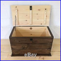 Handmade Large Pine Storage Chest / Trunk / Boot Box /Toy box Church Oak Wax
