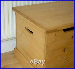 Handmade Wooden Children's Toy Box Carved Personalised Storage Chest/Seat NEW