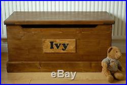 Handmade Wooden Toy Box Childrens Storage Chest/Seat Blanket Box Personalised