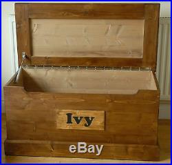 Handmade Wooden Toy Box Childrens Storage Chest/Seat Blanket Box Personalised