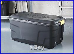 Heavy Duty Extra Large 145 Litre Plastic Storage Box Container Trunk with Wheels