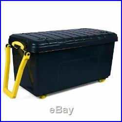 Heavy Duty Extra Large 160 Litre Plastic Storage Box Container Trunk with Wheels