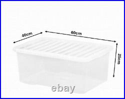Heavy Duty Wham Clear Plastic Storage Strong Durable Crystal Storage Box & Lids