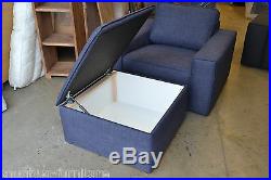 High End Famous Retailer Armchair Large Storage Footstool Box Blue RRP £950 New
